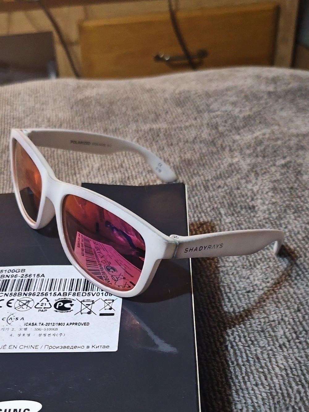 Kids Shady Rays White Sunglasses with Pink Mirrored Lenses